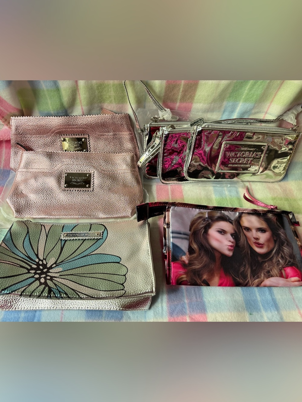 Lot of 7 Victoria's Secret  Cosmetic Bags Set -